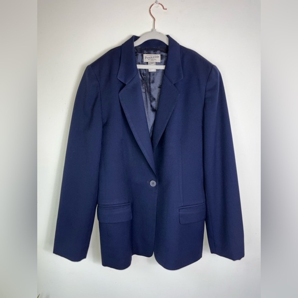 Vintage Pendleton Wool Blazer Navy Blue Petite 10 Heritage Classic Dark Academia - Picture 7 of 10